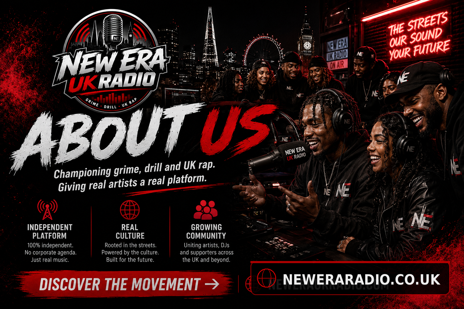 About New Era UK Radio promotional artwork